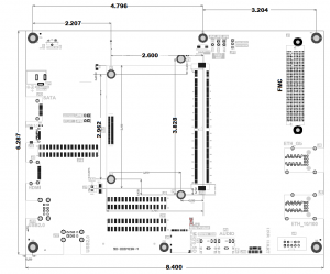 Mechanical image of the MitySOM-AM57(F) Development Board