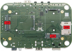 SMARC Expansion Board diagram with callouts, bottom view